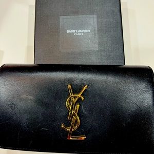 Authentic YSL black wallet
